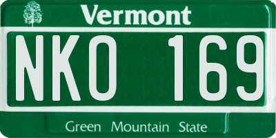 VT license plate NKO169