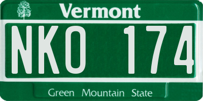 VT license plate NKO174