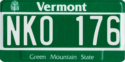 VT license plate NKO176