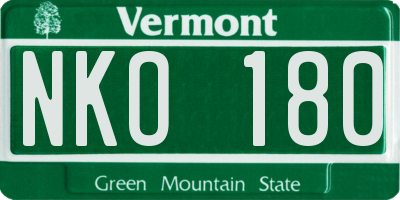 VT license plate NKO180