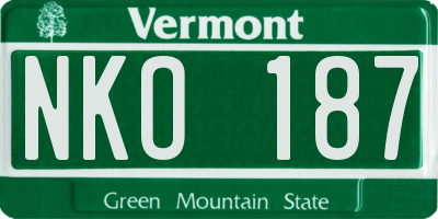 VT license plate NKO187