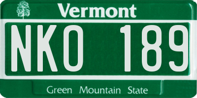 VT license plate NKO189