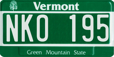 VT license plate NKO195