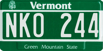 VT license plate NKO244