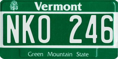 VT license plate NKO246