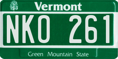 VT license plate NKO261