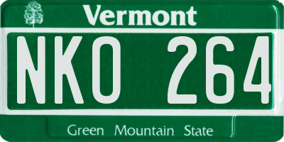 VT license plate NKO264