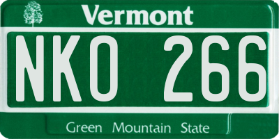 VT license plate NKO266