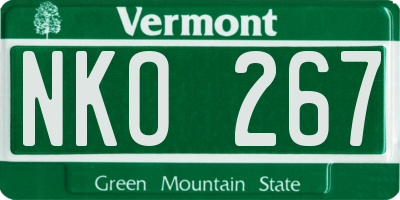VT license plate NKO267