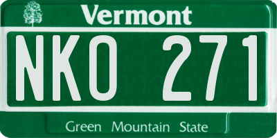 VT license plate NKO271