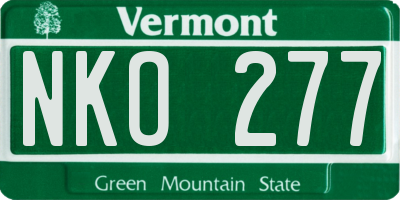 VT license plate NKO277
