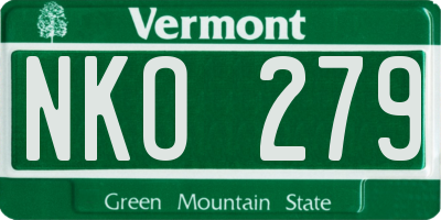 VT license plate NKO279