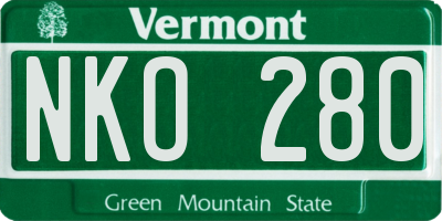 VT license plate NKO280