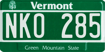 VT license plate NKO285