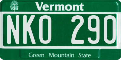 VT license plate NKO290