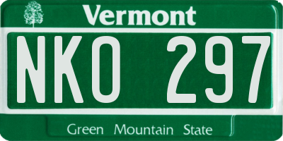 VT license plate NKO297