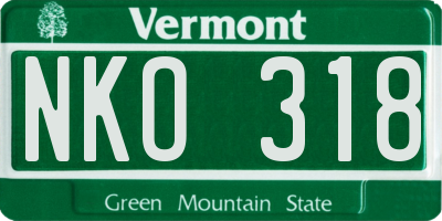 VT license plate NKO318