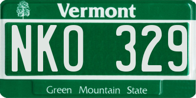 VT license plate NKO329
