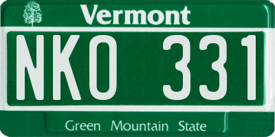 VT license plate NKO331