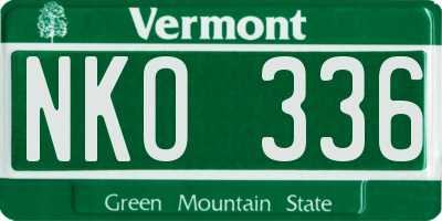 VT license plate NKO336