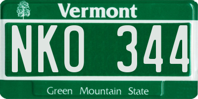 VT license plate NKO344