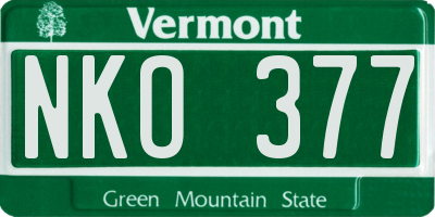VT license plate NKO377