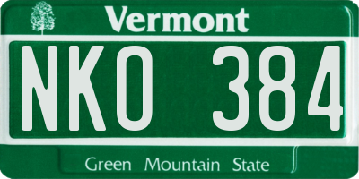 VT license plate NKO384