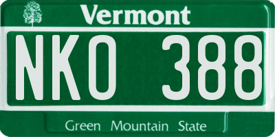 VT license plate NKO388
