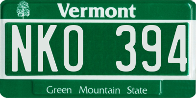 VT license plate NKO394