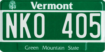 VT license plate NKO405