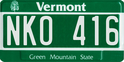 VT license plate NKO416