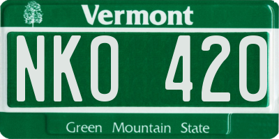 VT license plate NKO420