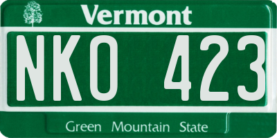 VT license plate NKO423