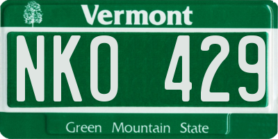 VT license plate NKO429