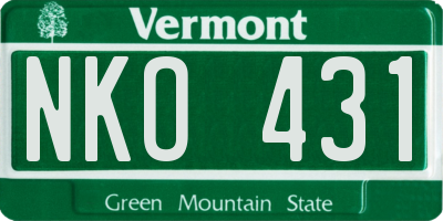 VT license plate NKO431