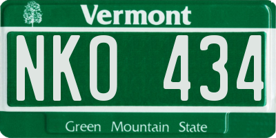 VT license plate NKO434