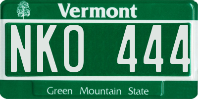 VT license plate NKO444