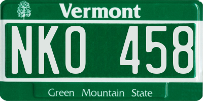 VT license plate NKO458