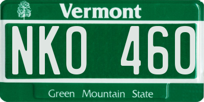 VT license plate NKO460