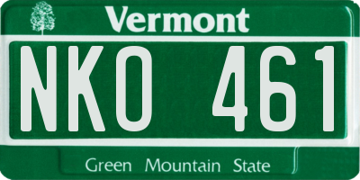 VT license plate NKO461