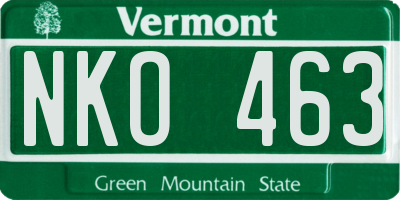 VT license plate NKO463