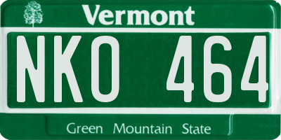VT license plate NKO464