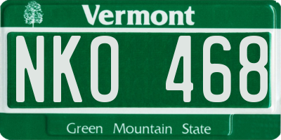 VT license plate NKO468