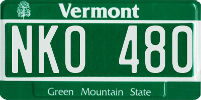VT license plate NKO480