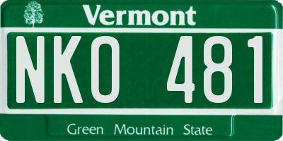 VT license plate NKO481