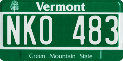 VT license plate NKO483