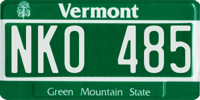 VT license plate NKO485