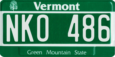VT license plate NKO486