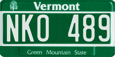 VT license plate NKO489