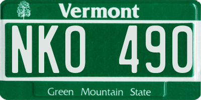 VT license plate NKO490